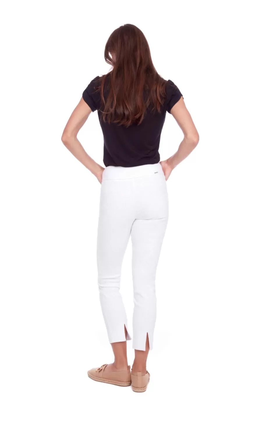 68108 White Back Slit Ankle Pant