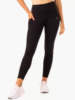 Action High Waisted Pocket Leggings - Black