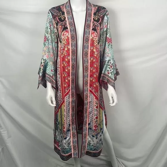 Alice  Olivia Multi Print Silk Reversible Jacket