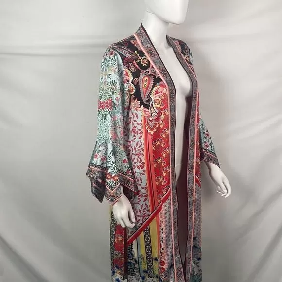 Alice  Olivia Multi Print Silk Reversible Jacket