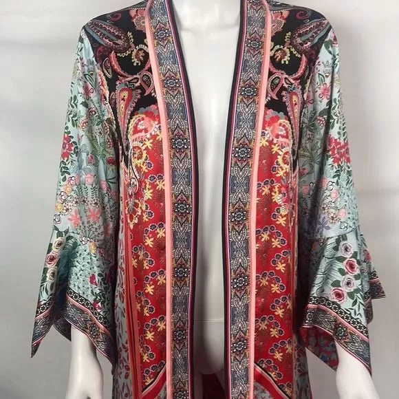 Alice  Olivia Multi Print Silk Reversible Jacket