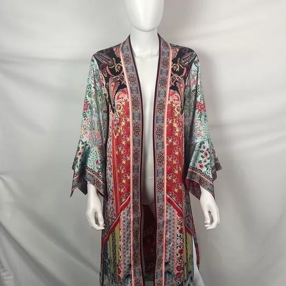 Alice  Olivia Multi Print Silk Reversible Jacket