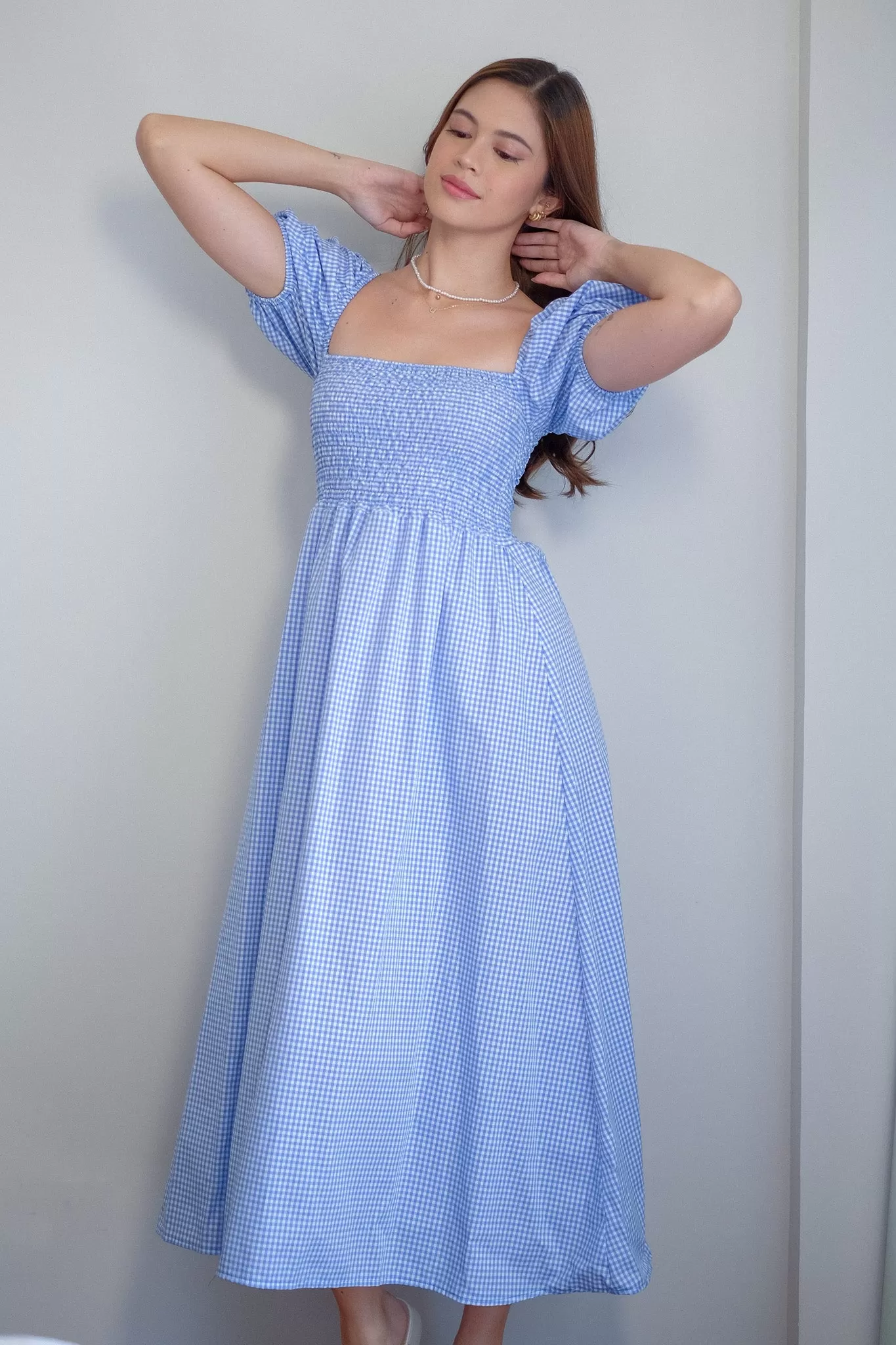 Alison Maxi Dress - blue gingham