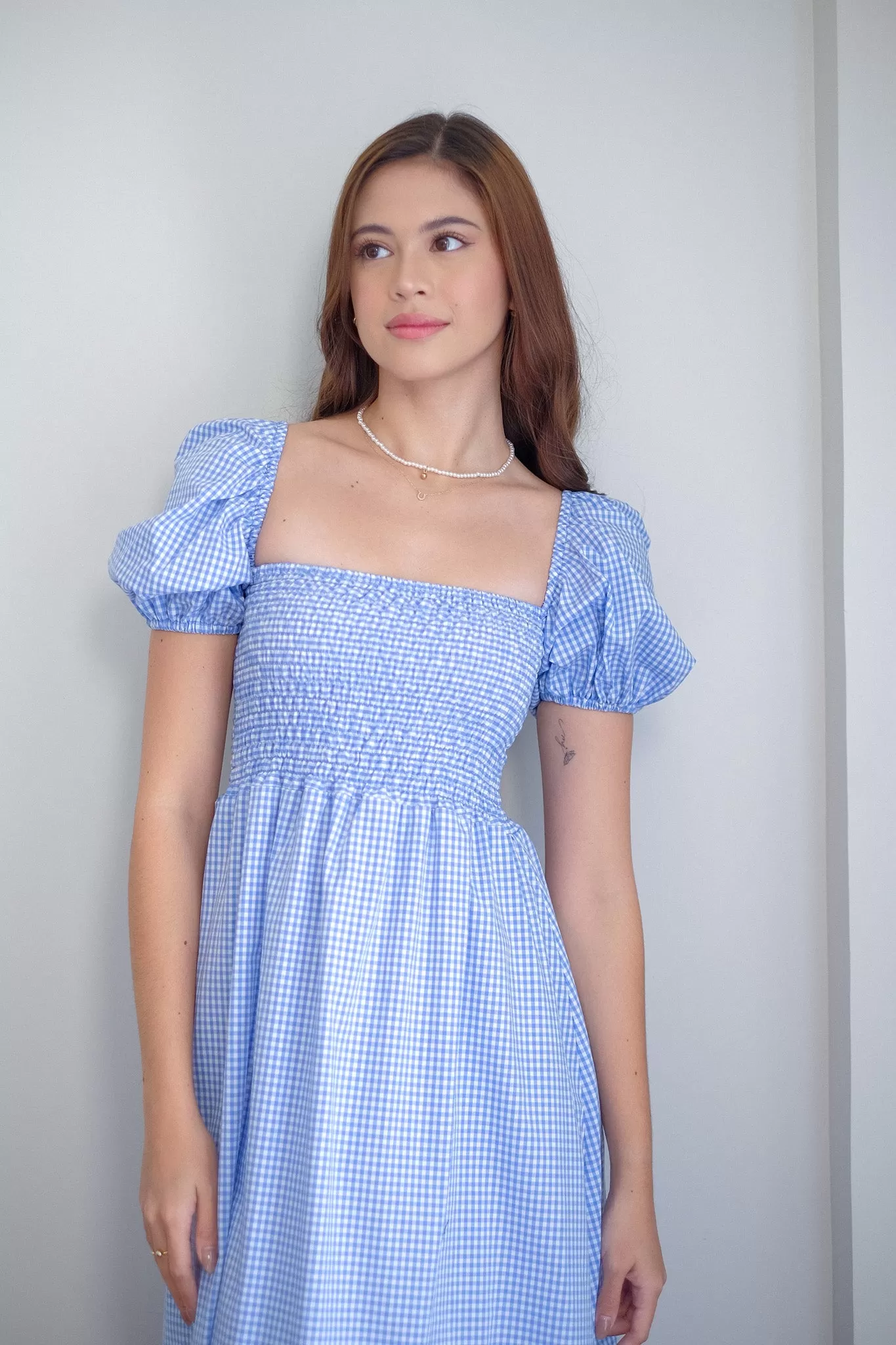 Alison Maxi Dress - blue gingham