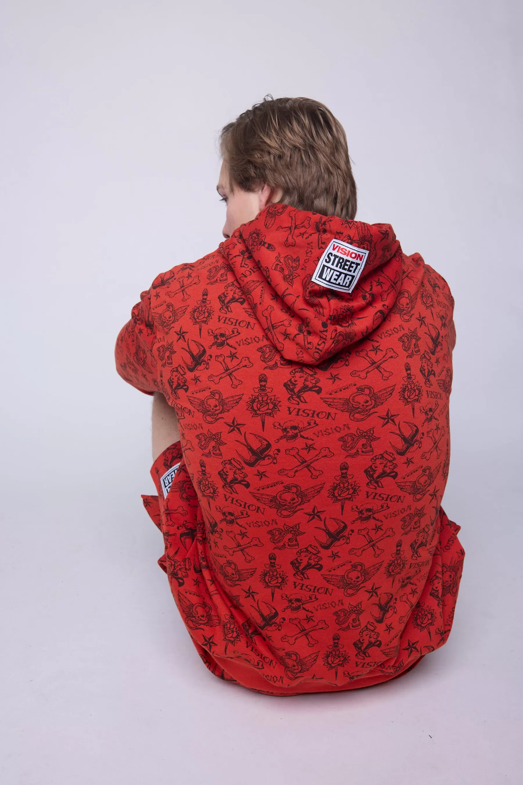 Aop Tattoo Hoodie - Red