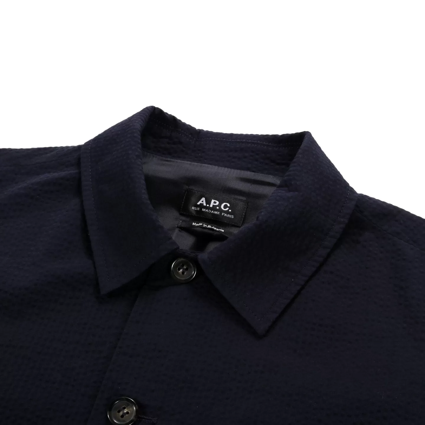 A.P.C. BREST JACKET NAVY SEERSUCKER