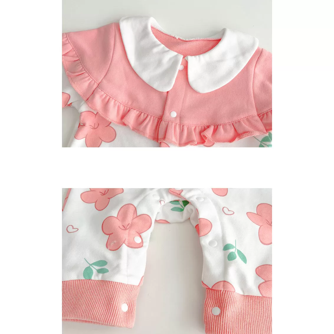 Baby Girls Color-blocking Flower Print Jumpsuits Wholesale 230828358