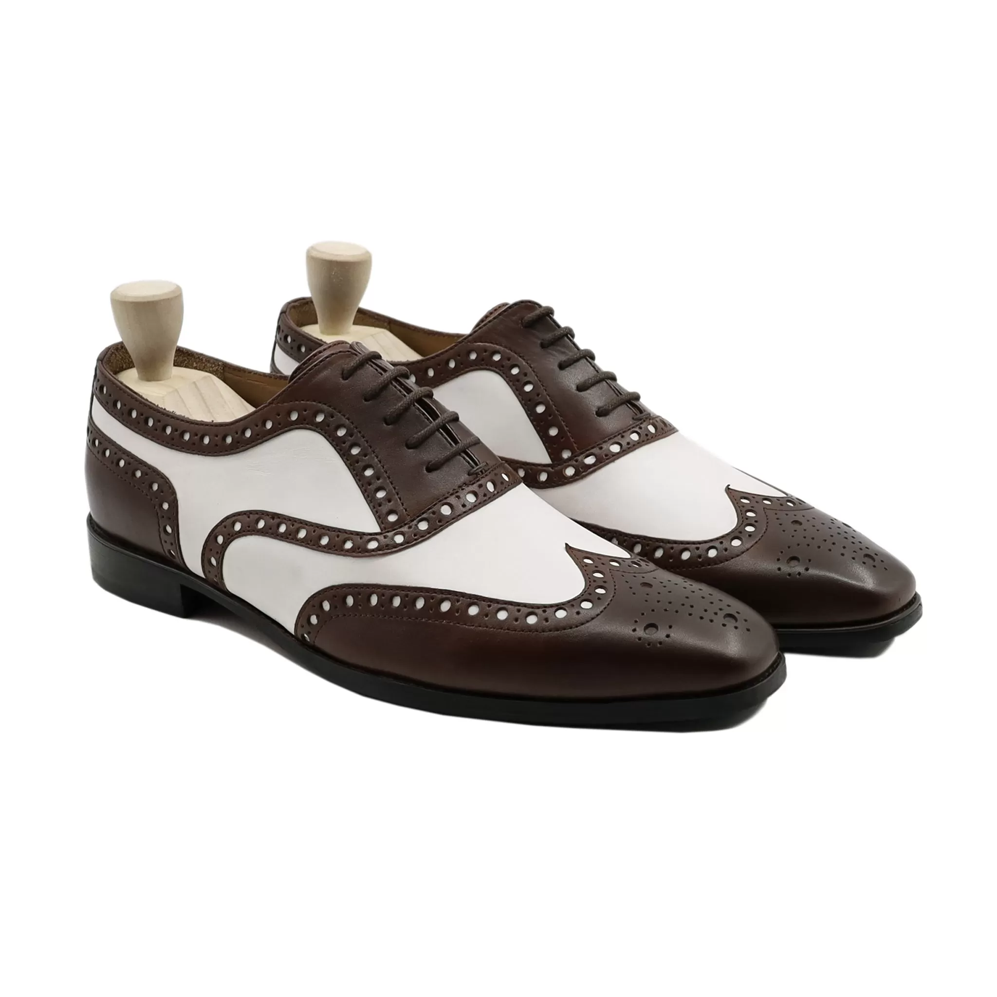 Banjul - Dark Brown And White Calf Leather Oxford