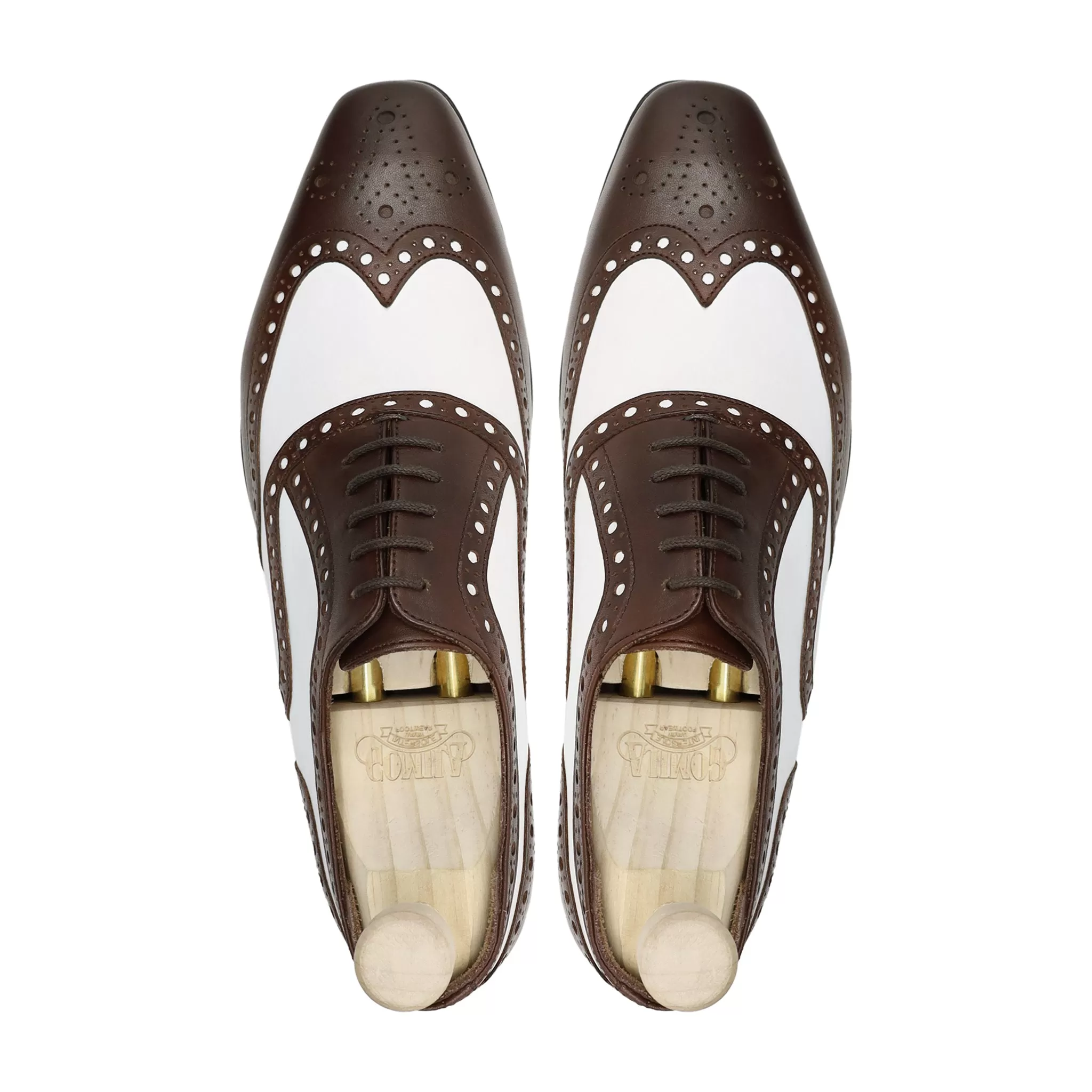 Banjul - Dark Brown And White Calf Leather Oxford