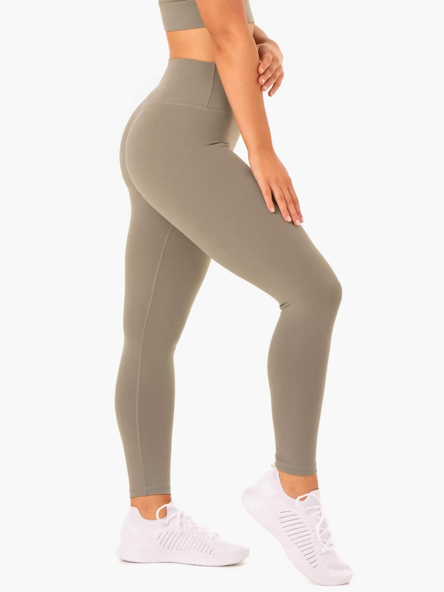 Base Full Length High Waisted Leggings - Khaki