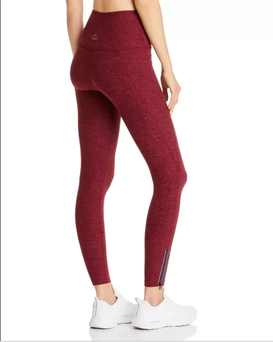 Beyond Yoga Spacedye Zip Hem Leggings Burgundy