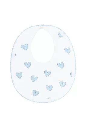 Blue Heart Print Bib