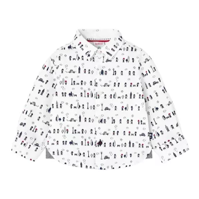 Boboli long sleeve Oxford shirt for infants and children 727229 9166 white