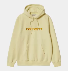 Carhartt WIP Women's Hooded Carhartt Sweatshirt in Soft Yellow & Popsicle