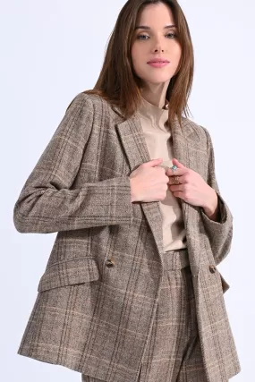 Claire Woven Jacket in Beige