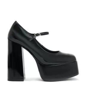 Darkbloom Black Patent Platform Heels