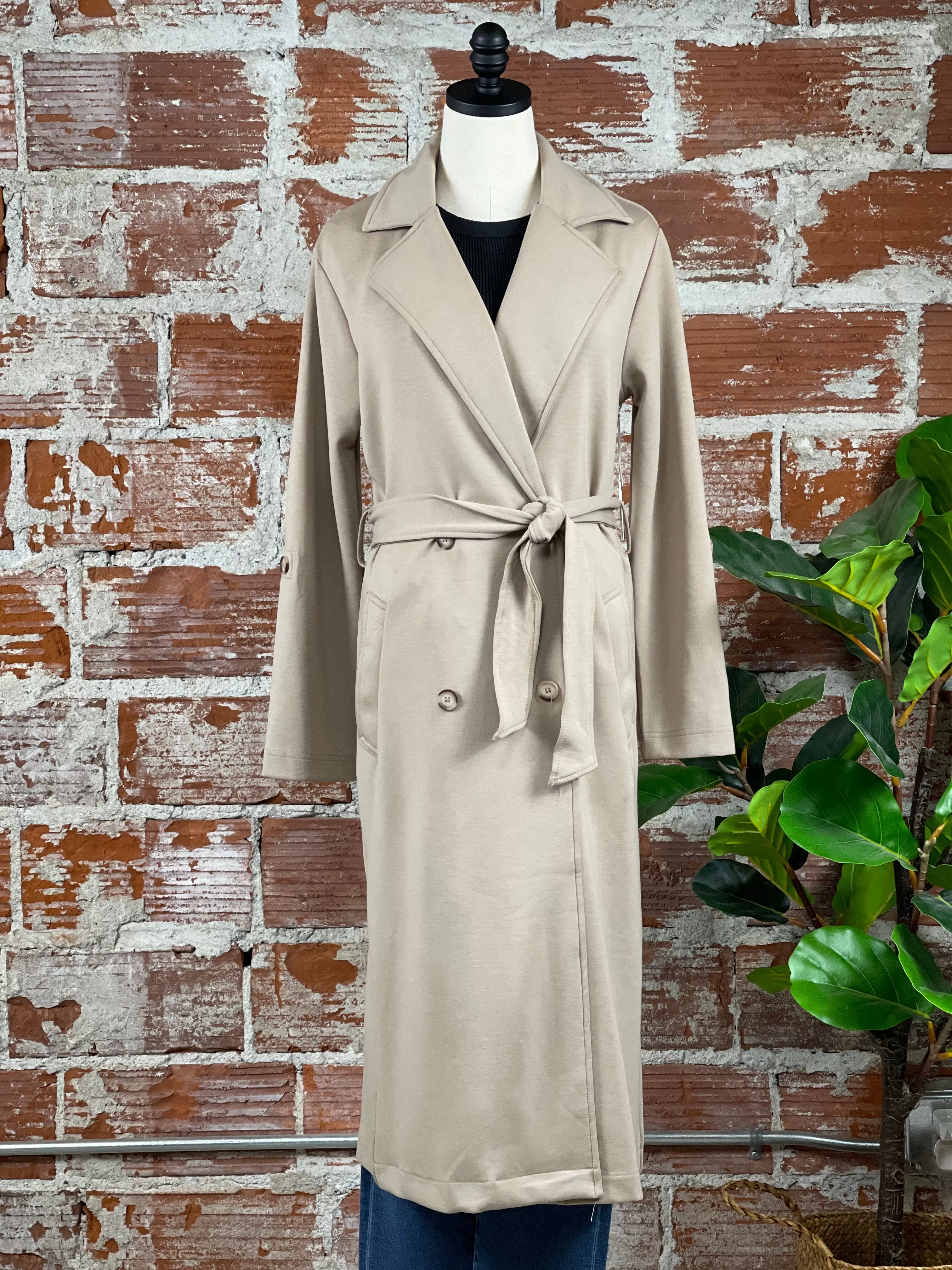 Dex Marilyn Long Jacket in Taupe