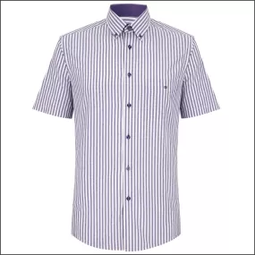 Drifter Ivano Purple & White Stripe SS Shirt 