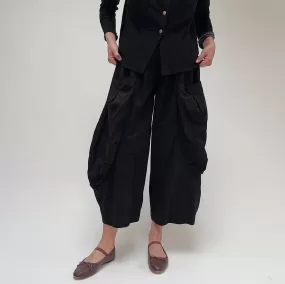 Eleven Stitch | Double Pocket Cotton Pant in Black