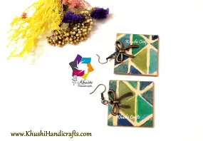 Ethnic designer Handmade Decoupage Earrings Pattern 4