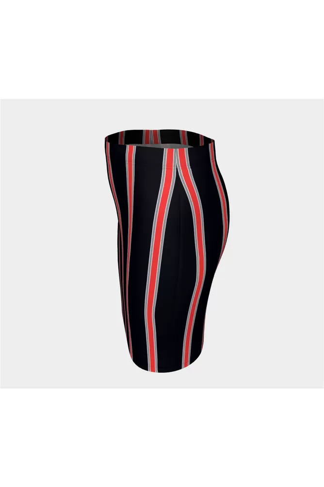 Flaming Stripes Fitted Skirt