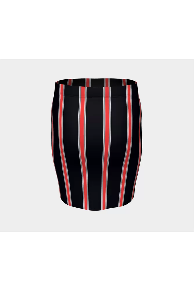 Flaming Stripes Fitted Skirt