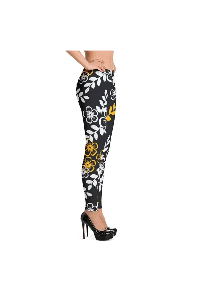 Floral Gold Leggings