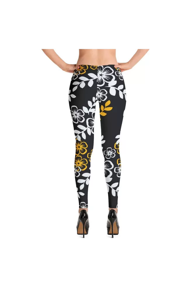 Floral Gold Leggings