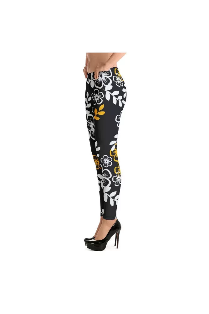 Floral Gold Leggings