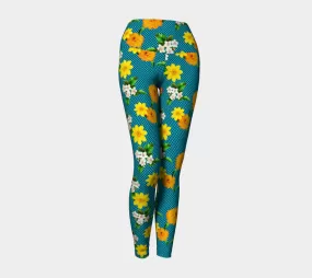 Floral Polkadot Yoga Leggings