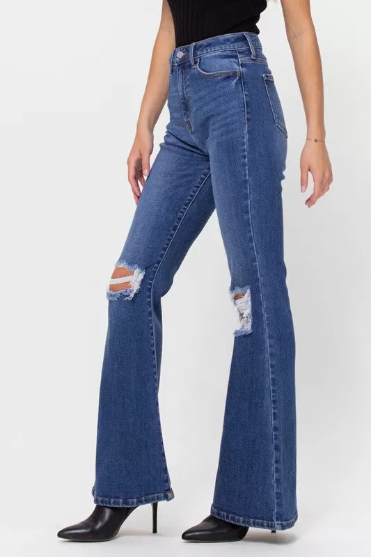 French Girl High Rise Knee Flare Jeans