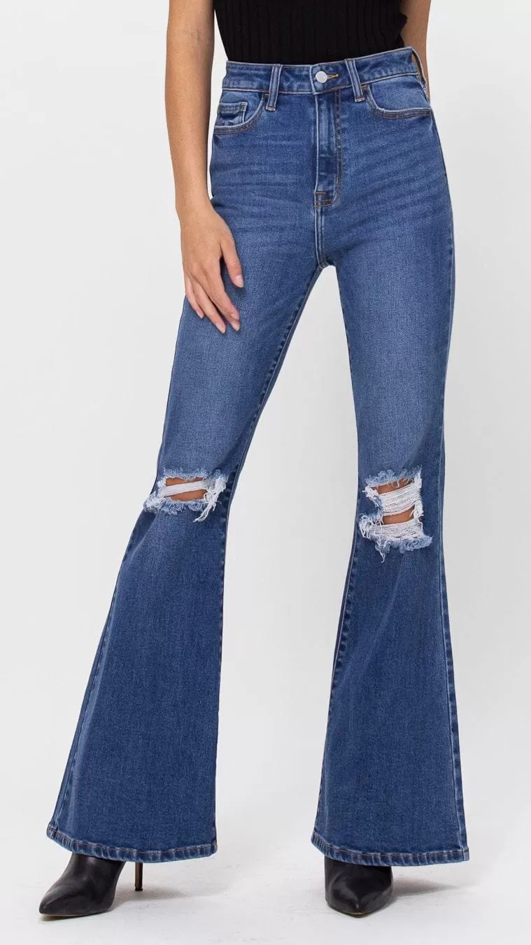 French Girl High Rise Knee Flare Jeans