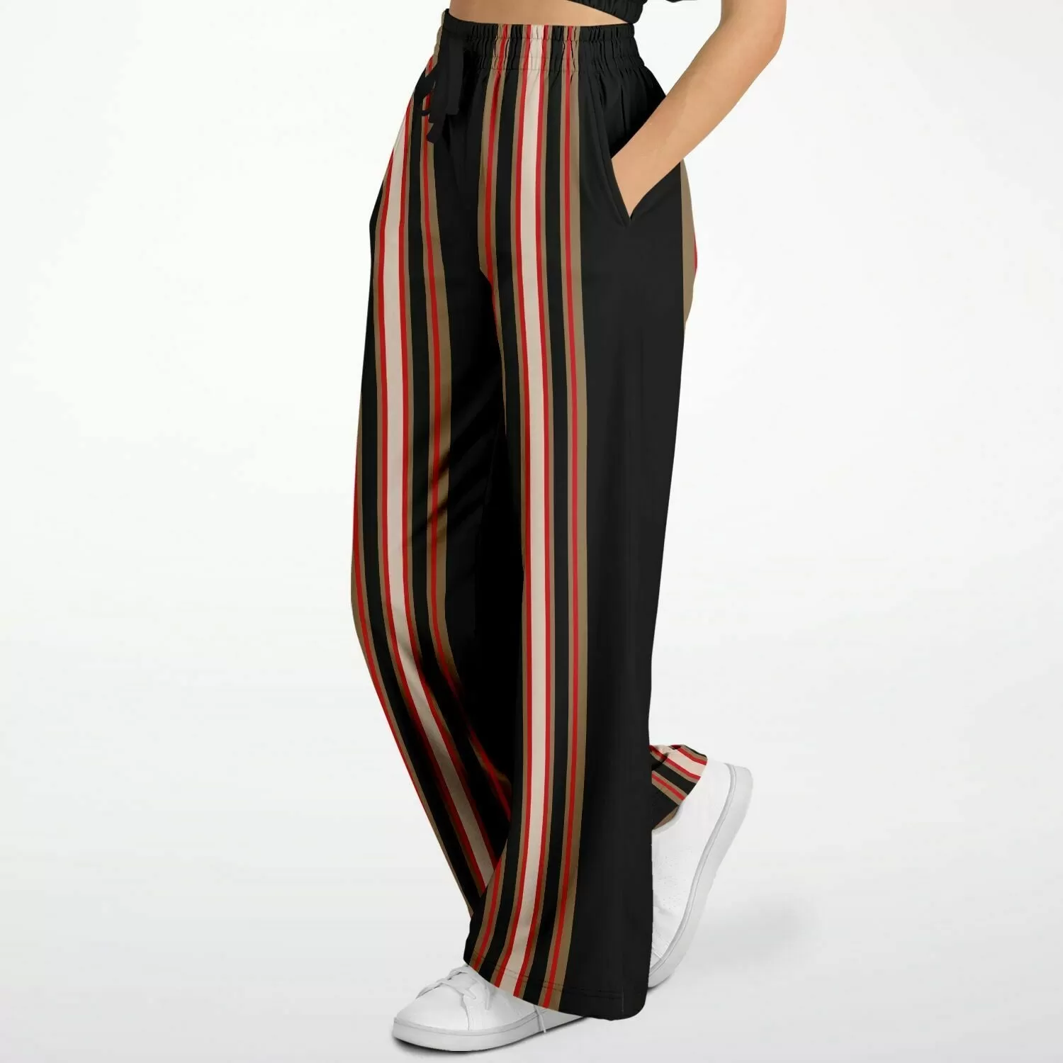 Gold Line Black Eco-Poly Stretchy Phat Bellbottoms