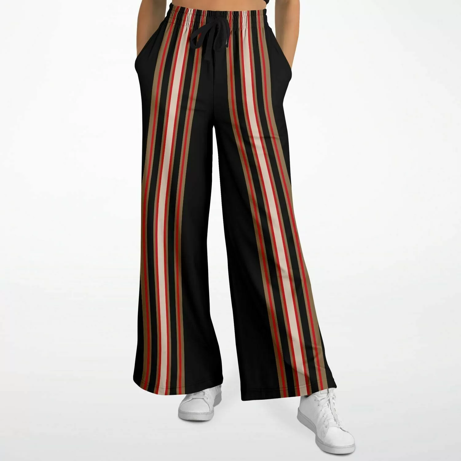 Gold Line Black Eco-Poly Stretchy Phat Bellbottoms