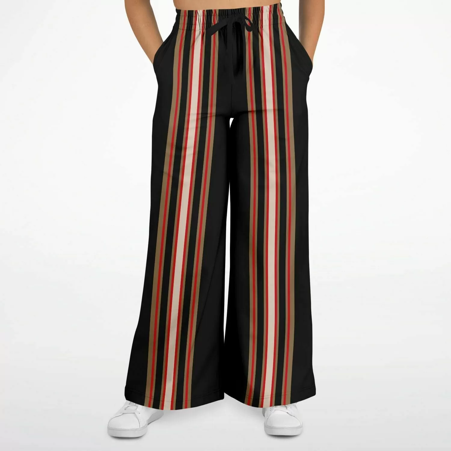 Gold Line Black Eco-Poly Stretchy Phat Bellbottoms