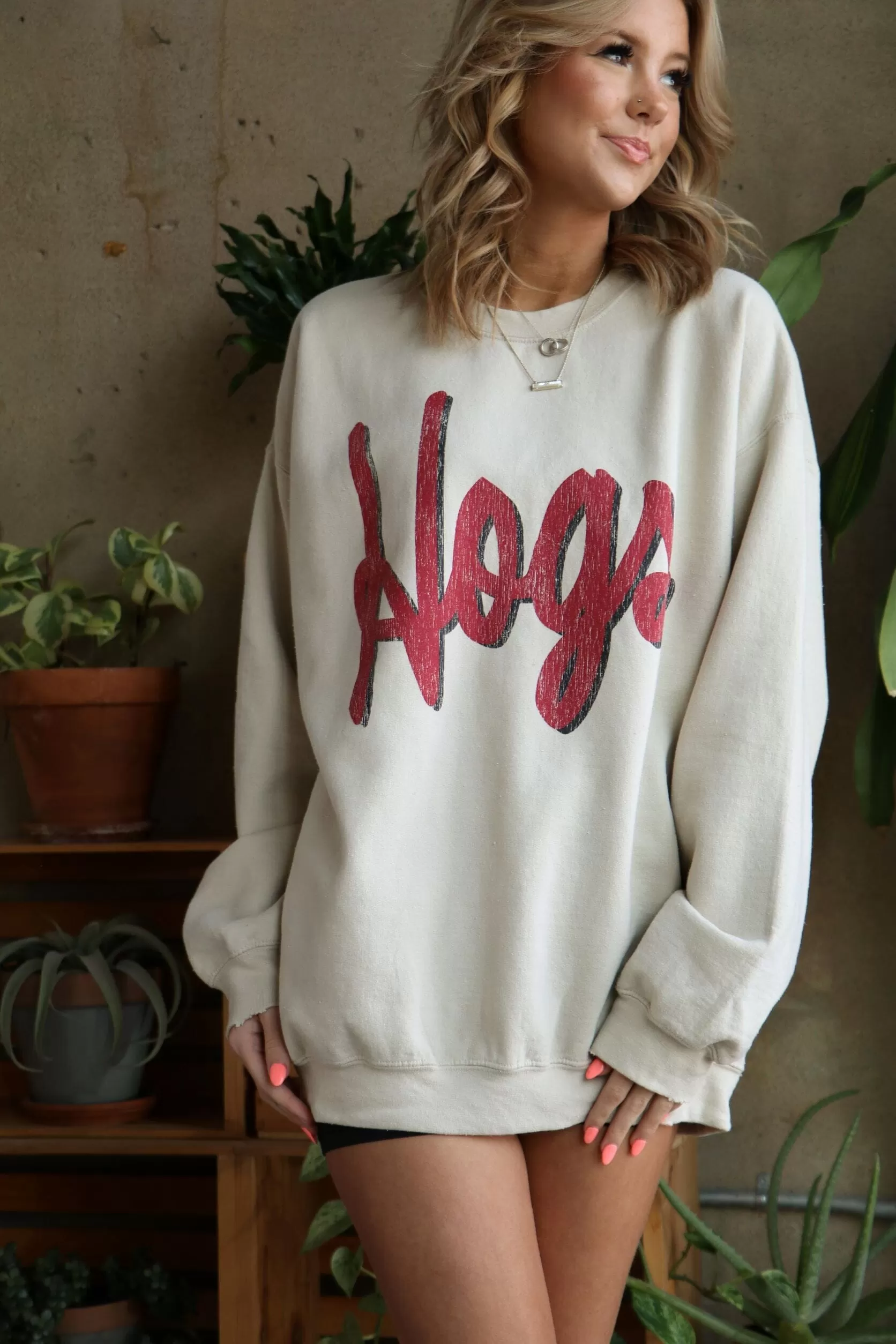 Hogs Barbie Sand Thrifted Sweatshirt