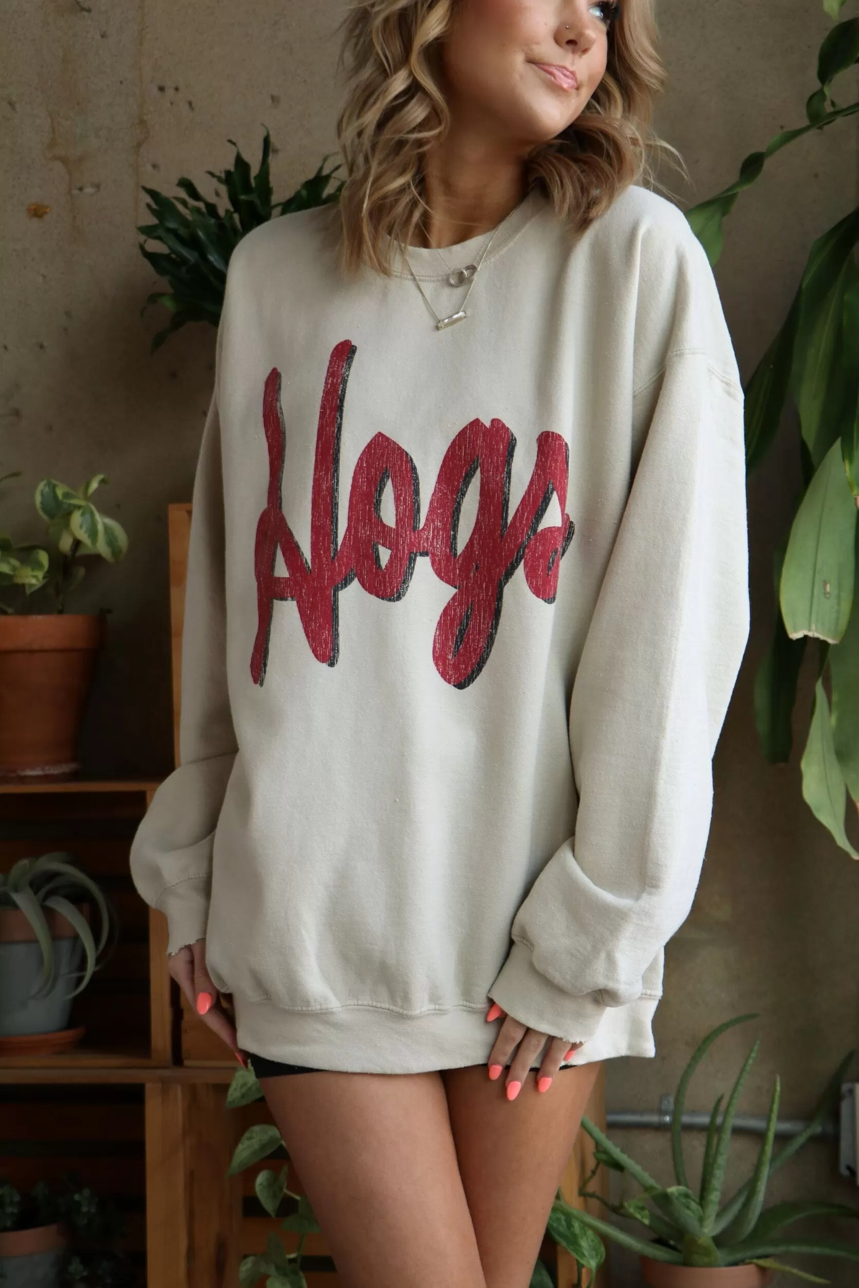 Hogs Barbie Sand Thrifted Sweatshirt