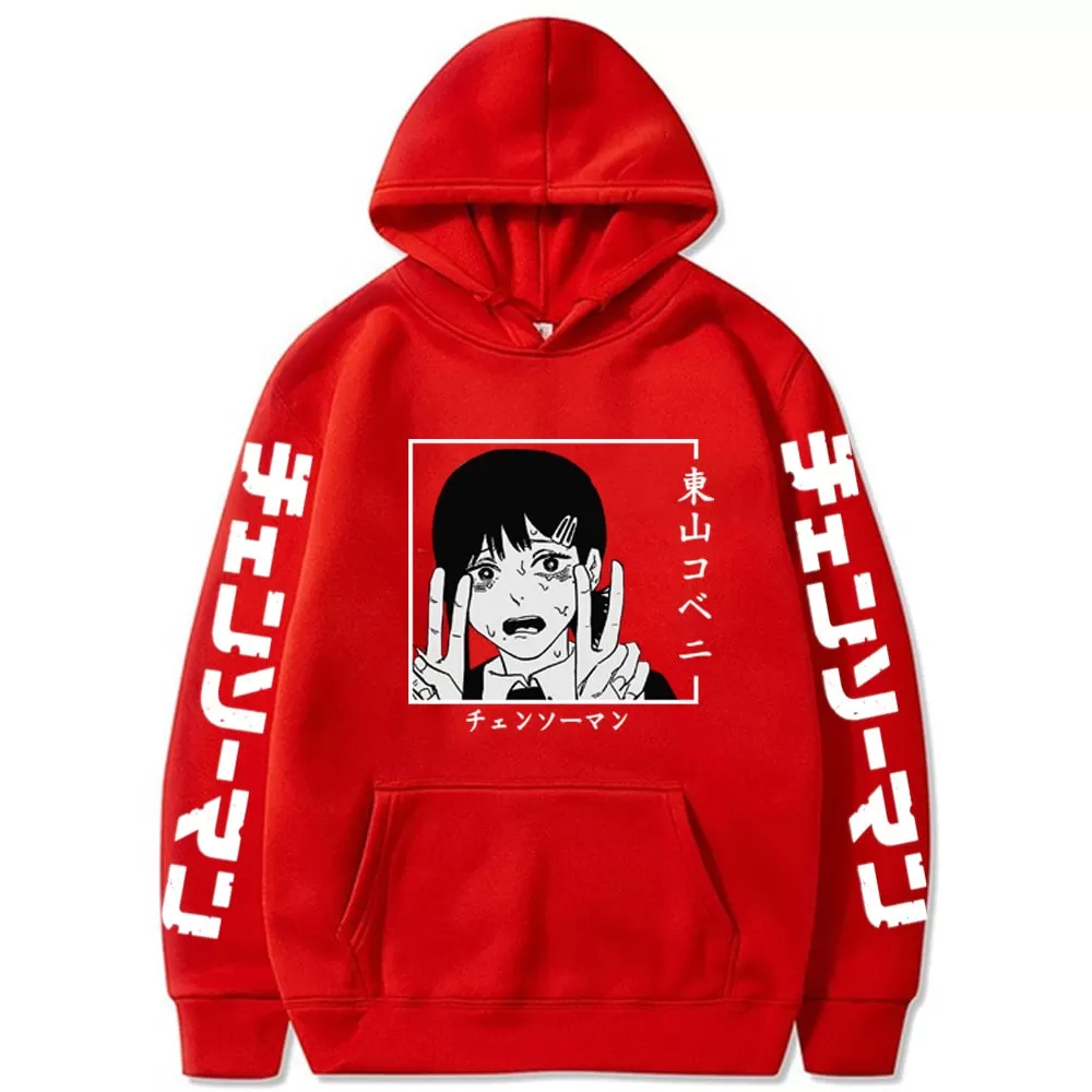 Kawaii Kobeni Higashiyama Print Sweatshirts Anime Chainsaw Man Hoodie Pullovers Harajuku