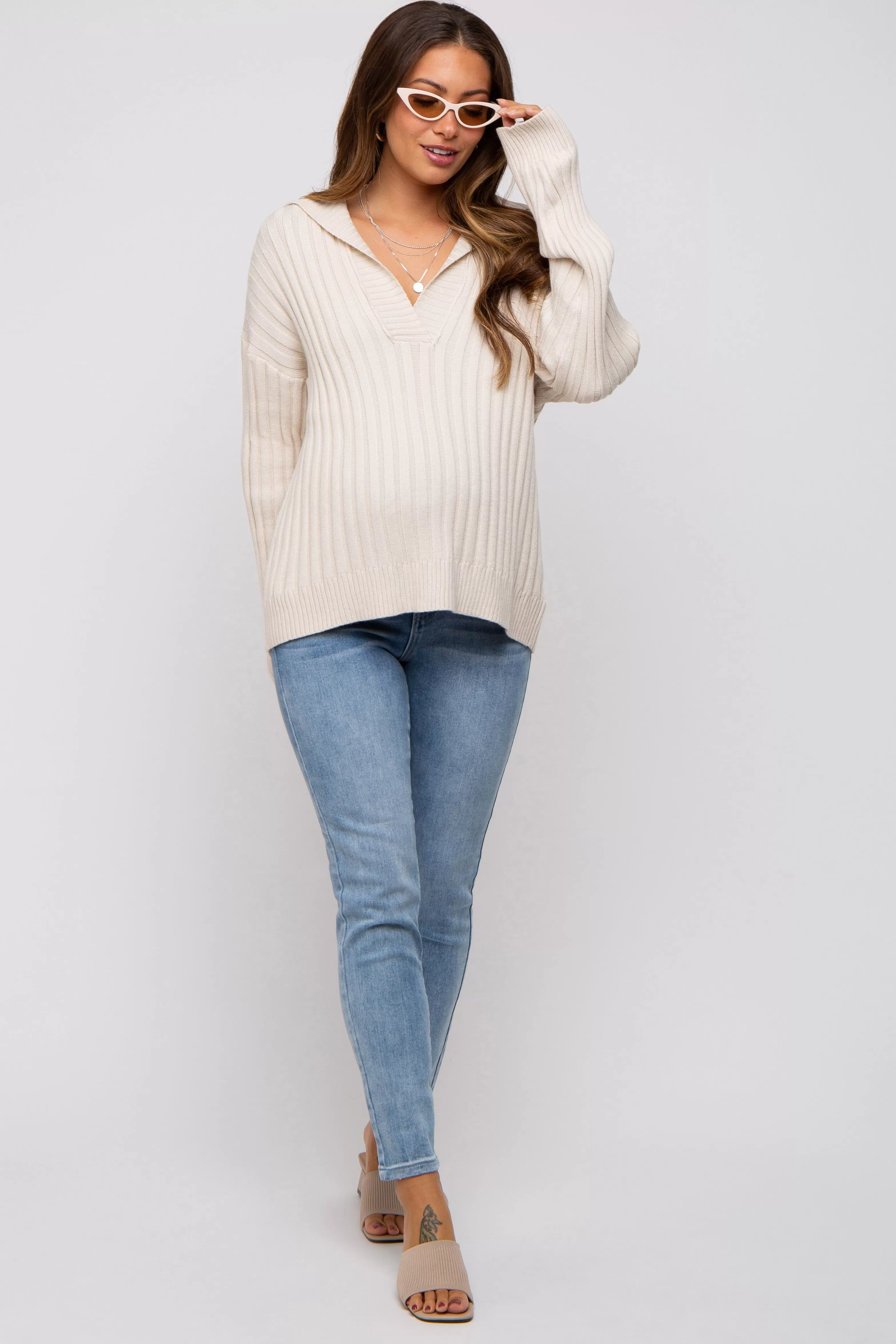 Light Blue Maternity Skinny Jeans