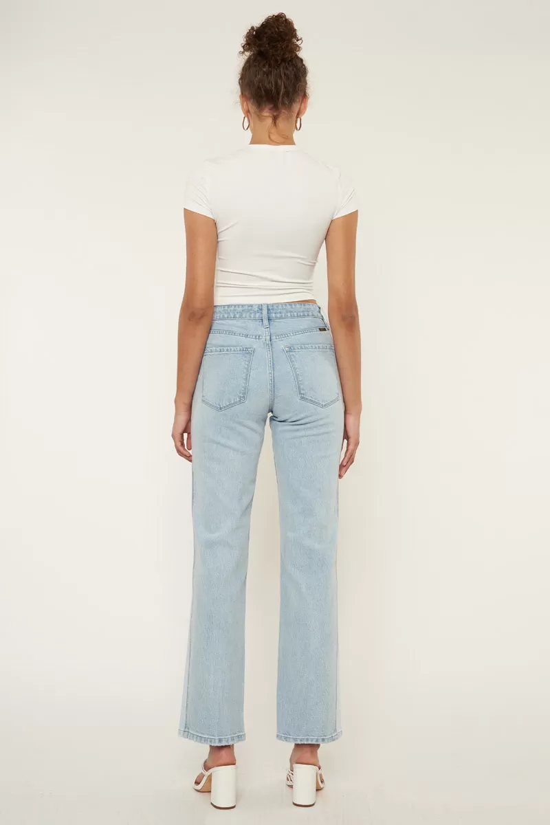 Maple KanCan Light High Rise Contrast Accent Straight Jeans