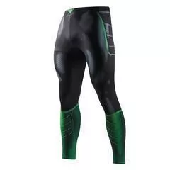 Men's Green Lantern Premium Long Sleeve Compression Leggings Grappling Spats