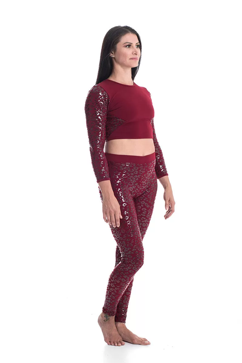 Paradise Chick Superhero Series Ultra Grip Leggings - Cherry Leopard