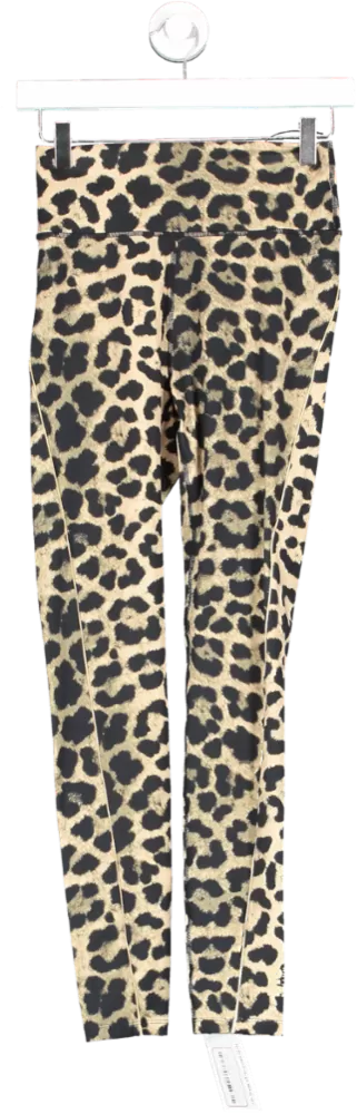 P.E Nation Brown Animal Print Valley Leggings UK M