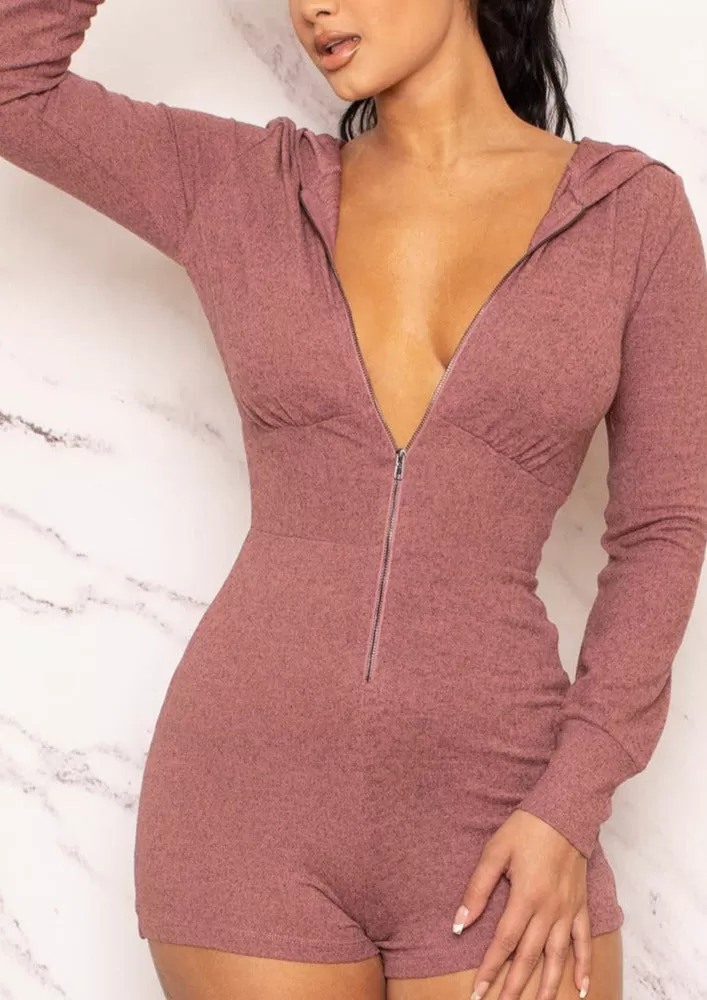 Shelby Jersey Hoodie Zip Up Romper