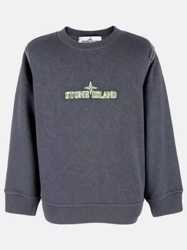 Stone Kids Embroidery Logo Washing Sweatshirt Blue Navy 761660943 V0028 271728 1063782