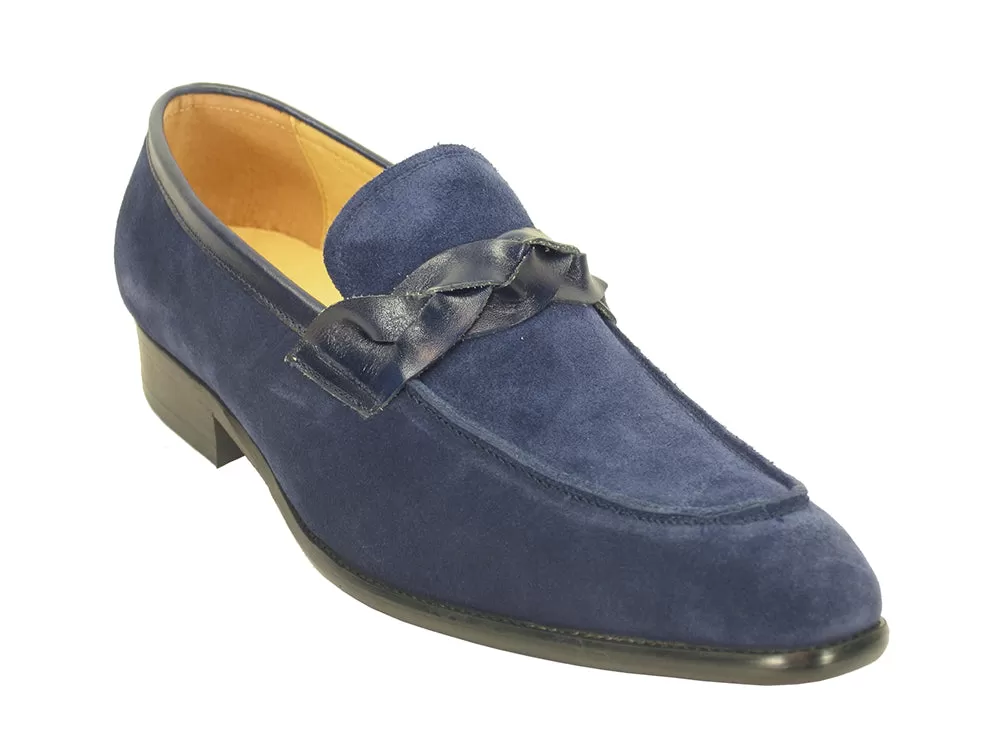 Suede Loafer W/Leather Trim