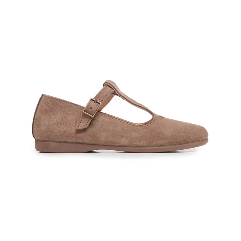 Suede Spectator T-bands in Taupe