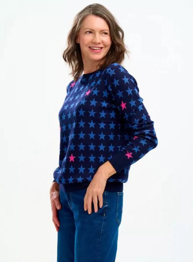 Sugarhill - Rosie Jumper -Navy Colour Pop Stars