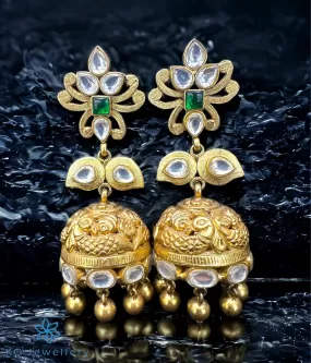 The Bridal Silver Kundan Jhumka