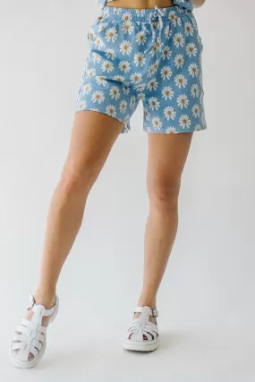 The Reddick Sunflower Print Short in Blue